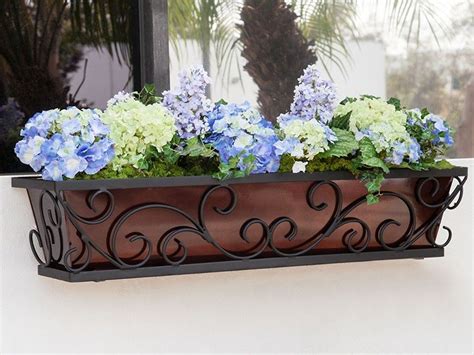 black metal window planter boxes|window boxes for metal railings.